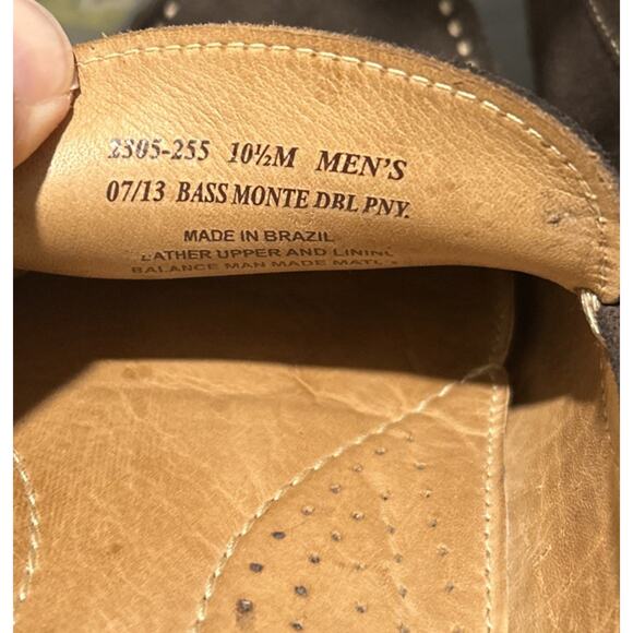 G.H. Bass Weejuns Loafers Men Size 10.5 Brown Suede & Red-Unique Design 2305-255 main image 8
